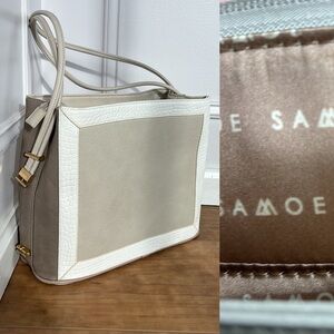 Samoe Style East/West Shopper Handbag/Shoulder Bag Faux Leather Neutral Soft